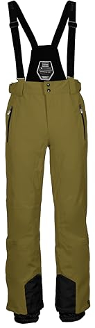 Killtec Pantaloni da Sci da Uomo con Spalline Rimovibili, Protezione Bordi e paraneve Enosh, Verde Oliva Pallido, 3XL, 30920-000