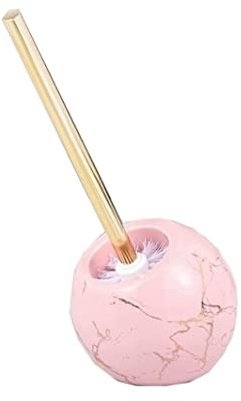 DRMEE Spazzolone WC Bagno Spazzola per WC a Cupola in Ceramica e Supporto Set Spazzola per WC Decorativa da Terra con Manico Lungo per Bagno Scopino per WC (Color : Rosa, Size : 13 * 13 * 32cm)
