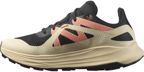 Salomon Ultra Flow Black Tender, mångsidig trailrunning för komfort, för vandring och trailrunning under utomhusäventyr, Black Tender Peach Fusion Coral, 39 1/3 EU