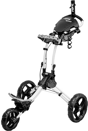 Clicgear Rovic RV1C 2.0 Golf Trolley, Comapct Foldable 3 Wheel Golf Push Trolley, Durable Frame and Stable Wheel Base