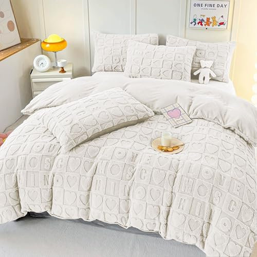 DALINA Edredón Invierno 180x260 cm, Nórdico Borreguito Suave y Reversible (Franela/Sherpa) con Almohada, Colcha Térmica para Cama, Microfibra de Poliéster