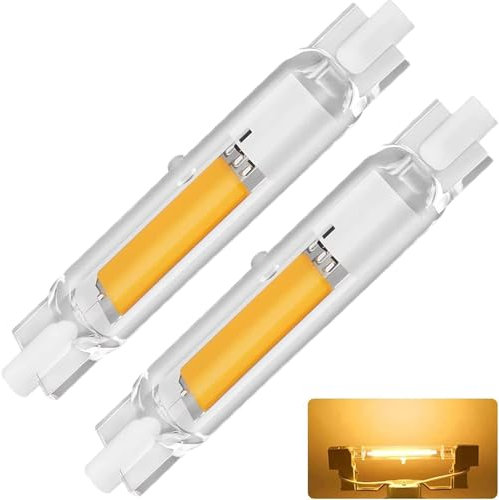 MZIEIU 20W R7S LED 78mm Dimmerabile Lampadina,LED Lamp Bianco Caldo 3000K,2000LM Nessun Sfarfallio,20W R7S 78mm LED COB Equivalenti a 200W Lampada Alogena,Illuminazione Fascio 360°,Confezione da 2