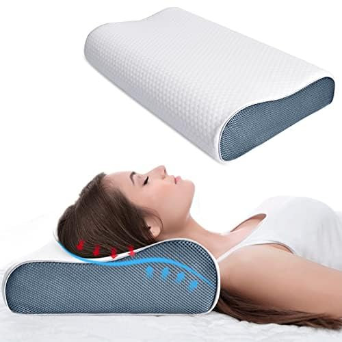 KTMOUW Almohada Viscoelastica Almohada Cervicales Reduce Dolores Ortopédica Ergonómica Almohada Dormir de Lado Almohadas Transpirables