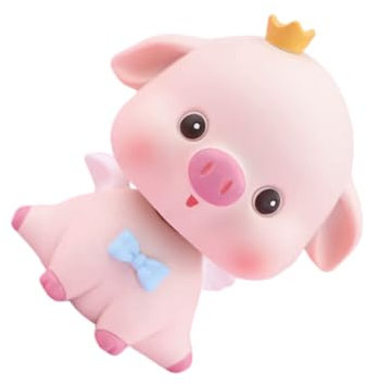 VINTORKY Schwein Schreibtischdeko Schweineornament Für Auto Homedeko Schwein Kunstharzpuppe Dekoration Für Schlafzimmer Wohnzimmer Esszimmer Mit Offenen Augen