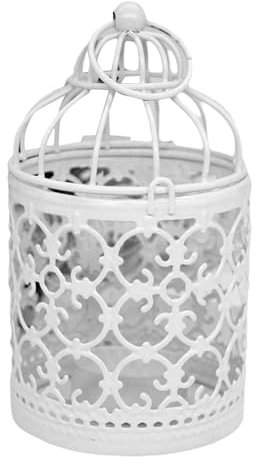 KACCDE Supporto bianco per gabbia per uccelli con intricato bastone di progettazione cavo per matrimoni e feste