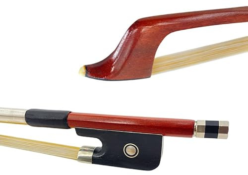 Yinfente Archet de violoncelle 4/4 en bois du Brésil naturel Mongolie pour cheveux en ébène grenouille droite (1/4)