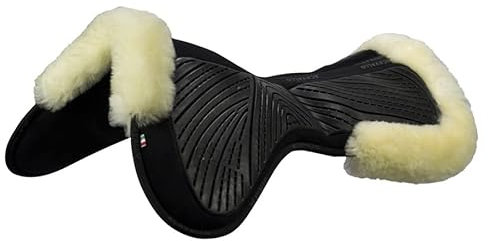Acavallo CC Gel & Memory Foam Half Pad Lammfell, Farbe:Black/White