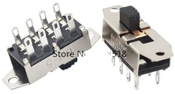 Interruttori micro mini a scorrimento verticale, Confezione da 20 SS-23H25 Interruttore a levetta scorrevole 2P3T DIP 3 posizioni 8 pin ad alta corrente con foro, rame