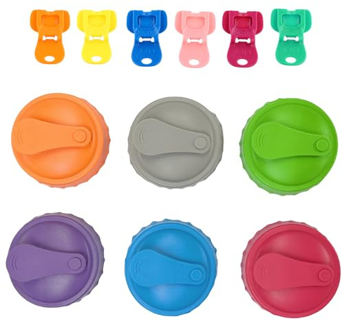 6 Piezas Tapa para Latas de Bebidas, 6 Piezas Abrelatas de Plástico, Reutilizables Tapa Latas Refresco de Silicona, Compatible con Latas de Refrescos, Bebidas, Cervezas