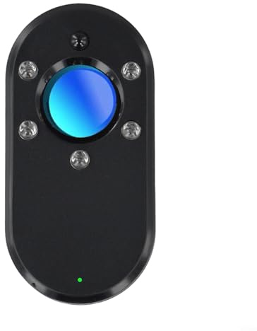 Zilimontt Mini détecteur de caméra portable avec balayage infrarouge et alarme anti-intrusion pour la maison, le bureau, la sécurité de l'hôtel et la protection de la vie privée (noir)