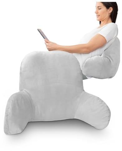 GREENSAPPIRE Cuddle Cushion for Adults Navy Blue, Super Soft Teddy Reading Pillows Cosy Supportive Post Surgery Snuggle Pillow for Adults Gaming Pillow for Bed (Grey)
