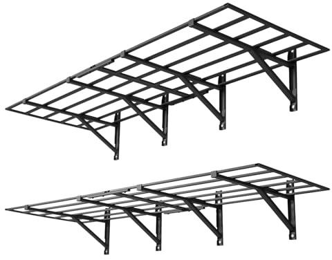VEVOR Set di 2 Mensole da Parete per Garage, Scaffali da Muro per Garage a 2 Livelli, 61 x 182,8 cm, Scaffali Metallico Sospesi, Portata Totale di 725 kg, Soluzione Salvaspazio per Officina e Casa