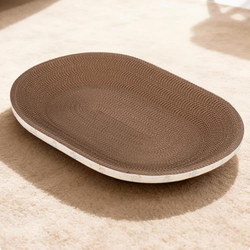 Cama rascadora Ovalada para Gatos - Salón y Transpirable de cartón, cómodas Almohadillas para rascar para Gatos, Almohadilla para rascar de cartón Natural | para Juego de, Garra de m