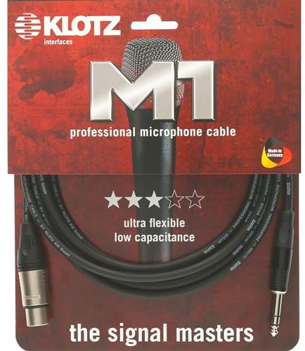 Klotz M1 Mikrofonkabel XLR 3 female Jack 3p sw 1 m