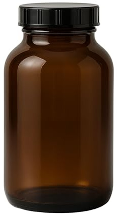 Mikken braunes Apothekerglas 1x 1000ml mit Schraubverschluss, made in Germany, Braun