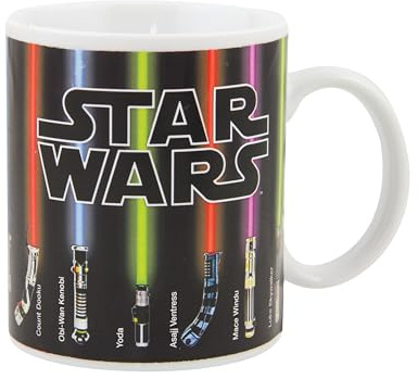 Paladone Star Wars Lightsaber Heat Change Mug - Officially Licensed Disney Merchandise, Add Hot Drink to Reveal Lightsabers, Gift for Star Wars and Mandalorian Fans, 295ml (10 fl oz)