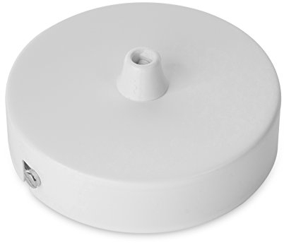 Deckenbaldachin Lampenbaldachin Metall 100x24mm, weiß - inkl. Zugentlastung aus Kunststoff