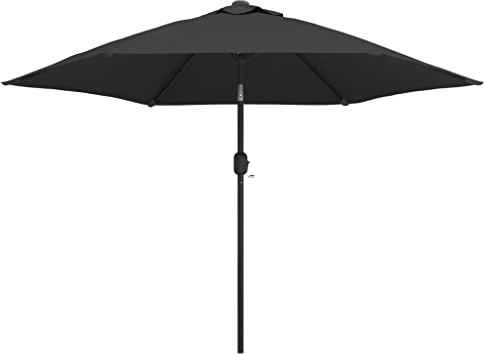 vidaXL Sonnenschirm LED 300 cm Anthrazit Ampelschirm Marktschirm Gartenschirm