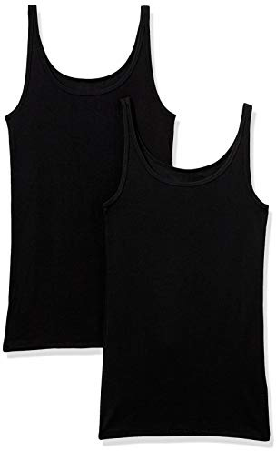 Amazon Essentials Women's Slim-Fit Thin-Strap Tank Top, Pack of 2, Black, XL