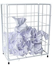 Papierkorb aus Drahtgeflecht klein ca. 36 x 28 x 18cm weiß