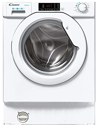 CANDY CBW48D1E Integrated Washing Machine, 8 Kg Load 1400 Rpm, Quick Wash, Sensor Wash, Hygiene cycle, White