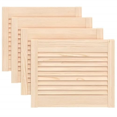 vidaXL Skåpluckor lamelldesign 4 st 39,5x49,4 cm massiv furu