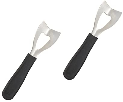 2 Pcs Stainless Steel Butter Curler Tool - Easy to Hold Square Cheese Cutter with Silicone Handle for Bread and Cheese