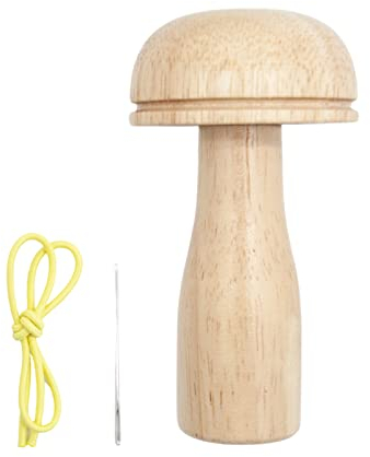 Nupaque Stopfpilz, Holz Stopfwerkzeug, Pilz Nähset, Patch Nähset Mit Zehn Verschiedenen Farbfäden Zum Stopfen Von Socken, Pullovern Hosen Mützen Schals