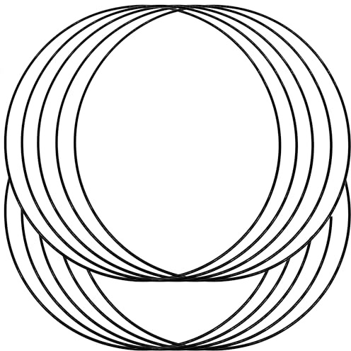 SILARLAIT 10 Stück Metallring Schwarz, 3mm 30cm Metallringe zum Basteln, Drahtringe zum Basteln für Wickeltechnik Traumfänger Floristik Hochzeitskranz Weihnachtsdekoration