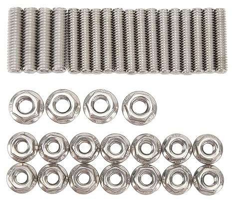 Kfz-Ölwannenschrauben, Zylinderkopf-Stehbolzen-Set, 18-teiliges Ölwannen-Stehbolzen-Set, Gehärteter 304-Edelstahl, Schrauben-Muttern-Set, Ersatz Für Small Block SBC 283 327 350 400