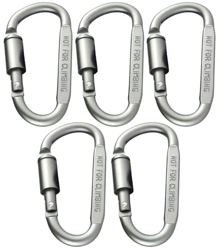 Smileshiney Robuster Karabiner, Bergsteiger-Clips | 6 Stück robuste Karabiner | Mehrzweck-D-Ring-Karabiner-Clips, robust für Rucksackreisen, Bergsteigen, Klettern, Outdoor, Schlüsselanhänger