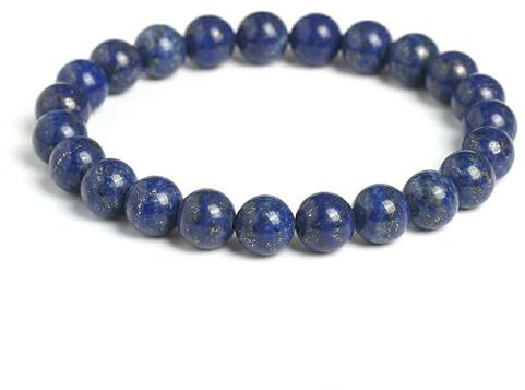 Lapis Lazuli armband | 100% äkta naturstenar | bekvämt och elegant | koreanskt elastiskt snöre och smyckeskrin medföljer (Lapis Lazuli, 6mm)