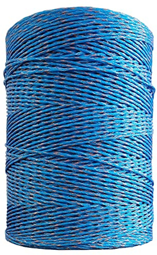Weidezaunlitze Premium - blau/orange - 400 m, 9 Leiter - hochwertige Weidezaun Litze für den Elektrozaun