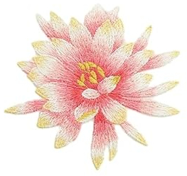 NANZU 13 x 11 cm, 2 Stück Begonien-Blumen-Stickerei-Aufnäher für Kleidung, Jeans, zum Aufnähen