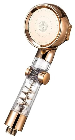 QTANZIQI Handheld Shower,Shower Hose Powerful Spray Hand Shower Head held Ionic Head Filter Filtration rain Low Flow Combo Brushed Increase on Off Plastic Stone Stream Washer Sprayer showerhead high