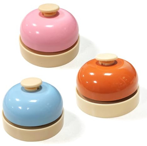 Lot de 3 Service de Bell, Sonnettes D'appel, Cloche de Salle à Manger de Service, Sonnette de Comptoir, Sonnette de Réception, Cloches de Table pour Hôtel Restaurant Kitchen Mariage Bureau (Couleur)