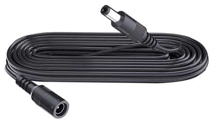 Security-01 Câble d'extension de 2 m, prise 5,5 mm x 2,1 mm, DC 5 V 6 V 9 V 12 V 24 V pour caméra de vidéosurveillance, illuminateur infrarouge, imprimante, bande LED, noir