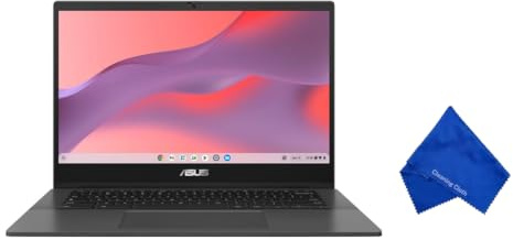 ASUS Chromebook Laptop FHD de 14 pulgadas - MediaTek Kompanio 520, 4 GB de RAM, 64 GB eMMC, Chrome OS (con paño de microfibra) - Gris gravedad (CM1402CM2A-M8186)