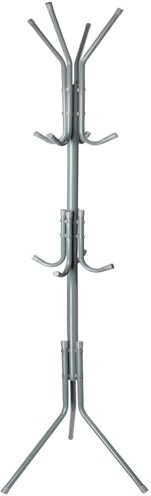 Buystarget 12 Hooks Metal Coat Rack Tree Hanging Pegs Premium Steel Hallway Standing Coat Hanger Hook Stand for Hats Hand Bags Umbrellas Clothes Multi Purpose Home Office Bedroom 3 Tier 48x175cm