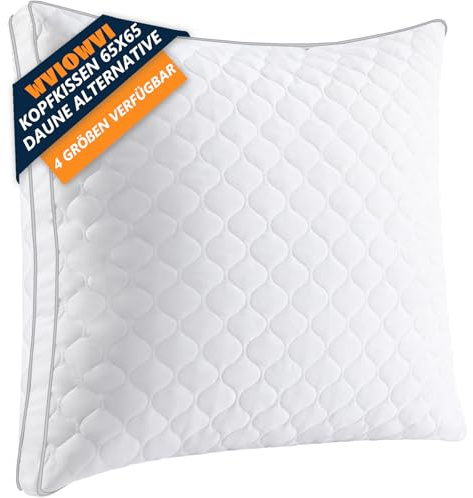 WVIOWVI Oreiller 65x65, Oreiller Ergonomique Cervical - Réglable en Hauteur, Haute Qualité Oreillers Ferme Confort, Coussin 65x65 avec Taies Amovibl - Respirant & Hypoallergénique