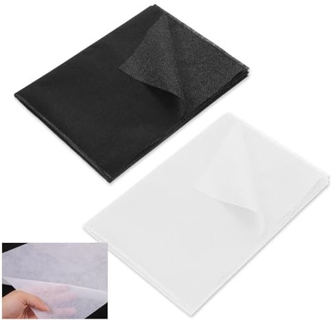 Pack of 2 Ironing Fleece 100 x 100 cm Volume Fleece for Iron-On Adhesive Ironing Insert for Non-Woven Fabric Folding Fabric Reinforcement White Fabric Double-Sided Adhesive for Sewing Crafts DIY