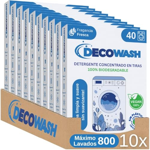 Waschmittelblätter (bis zu 800 Wäschen) – Waschmittel blätter Ökologisch, Hypoallergen, Frische Duft, Biologisch Abbaubar, Plastikfrei – Ideal für Empfindliche Haut, Hand- & Maschinenwäsche