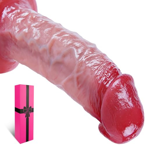 Consolador de silicona realista de 24cm,suave y realista,consolador anal grande y extenso con ventosa fuerte,pene anal extragrande para el punto G,juguetes sexuales para adultos para hombres y mujeres