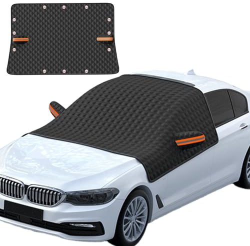 Frontscheibenabdeckung Auto, 238x218x148 cm, Universal, Winterfeste SUV-Abdeckplane aus Verstärktem Oxford-Gewebe & Alu-Beschichtung, Magnetisch, Wetterfest, UV-Schutz, Schnee- & Eisfrei, Faltbar