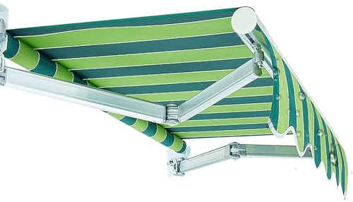 Tenda da giardino retrattile 200 x 150 cm, protezione UV a parete, impermeabile, con braccio articolato ad angolo regolabile, con manovella, per balconi e spazi esterni