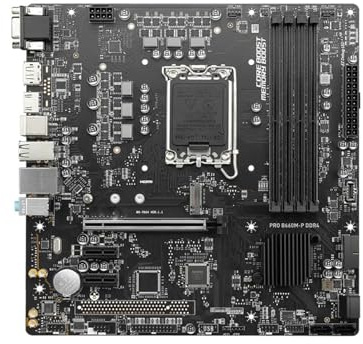 Carte Mere Carte mère Fit for MSI Pro B660M-P DDR4 Intel B660, Socket LGA 1700, capacité de 128 Go, Compatible avec Les processeurs i7-14700T 13900, 13700, 13100F 12300 et 12100