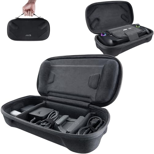 JSAUX Étui De Transport Grande Capacité pour ROG Xbox Ally/Ally X, Noir | Coque Rigide, 2 Niveaux pour Console Et Accessoires, Doublure Douce, Protection Joysticks, Fentes SD/micro SD, BG0136