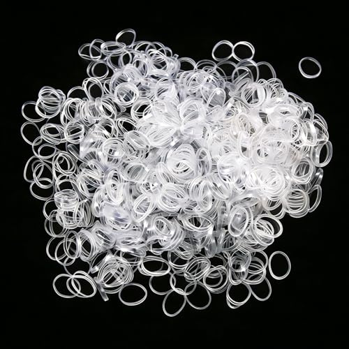 Elastici Capelli, 1200 Pezzi Mini Trasparente Elastici, per Treccine, Mini per Bambini, Acconciature Sposa, Coda di Cavallo
