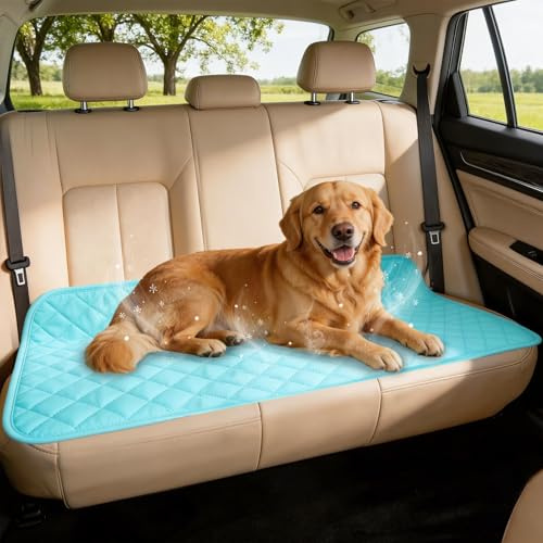 Vivifying Dog Cooling Mat for Car, Cooling Dog Car Seat Cover, Durable, Non-Slip Bottom, Waterproof & Large Space Seat Cover Comfort for Dogs and Cats – Cool in Summer (132x63cm,Turquoise Blue)