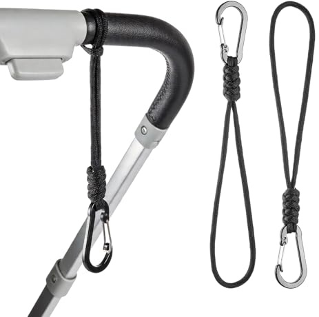 2 clip a moschettone per carrozzina, in lega di alluminio, accessori universali per passeggino, ganci per borse per pannolini, borse della spesa e borse, colore nero